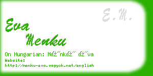 eva menku business card